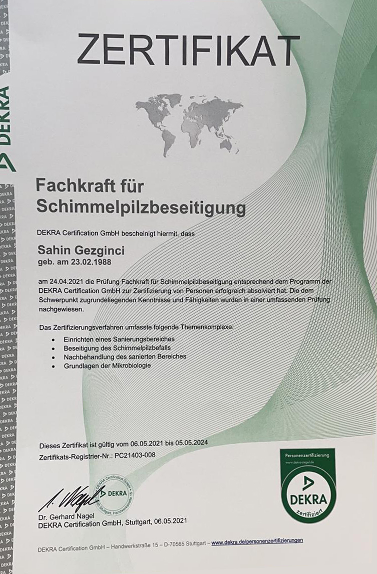 zertifikat SG-Malerei Gezginci in Ensdorf, Saarlouis, Saar